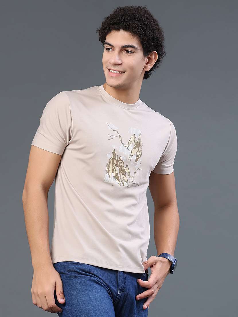 men printed round neck regular t-shirt - 22183234 -  Standard Image - 3
