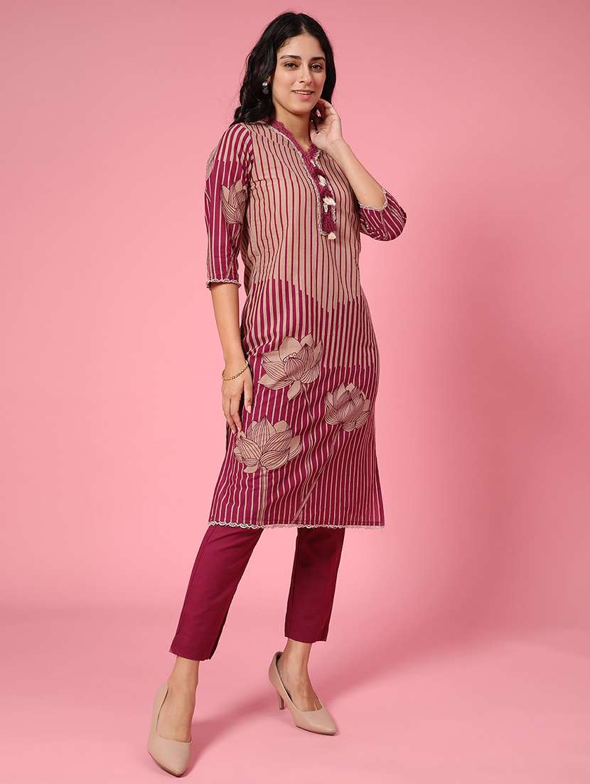 maroon cotton coord set - 22183275 -  Standard Image - 3