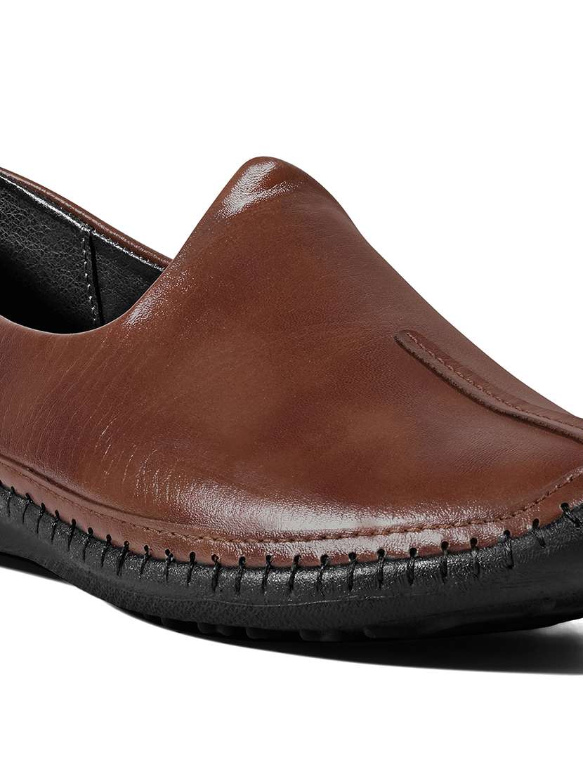 men tan slip on mojari - 22183284 -  Standard Image - 5