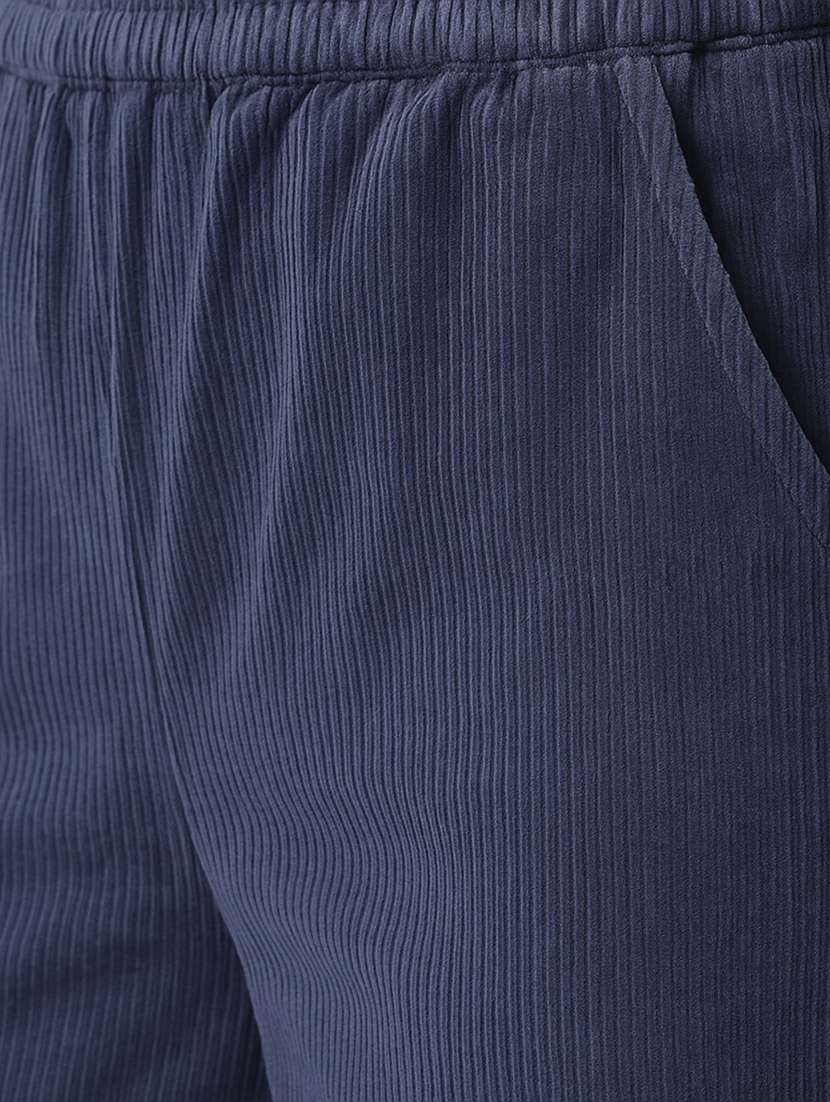 women solid high rise wide leg track pant - 22183290 -  Standard Image - 5