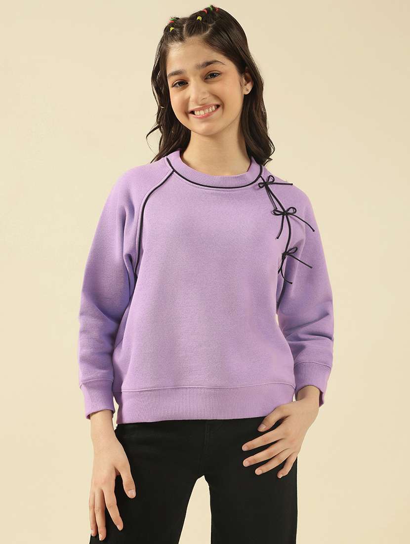 girls solid long sleeve sweatshirt - 22183352 -  Zoom Image - 0