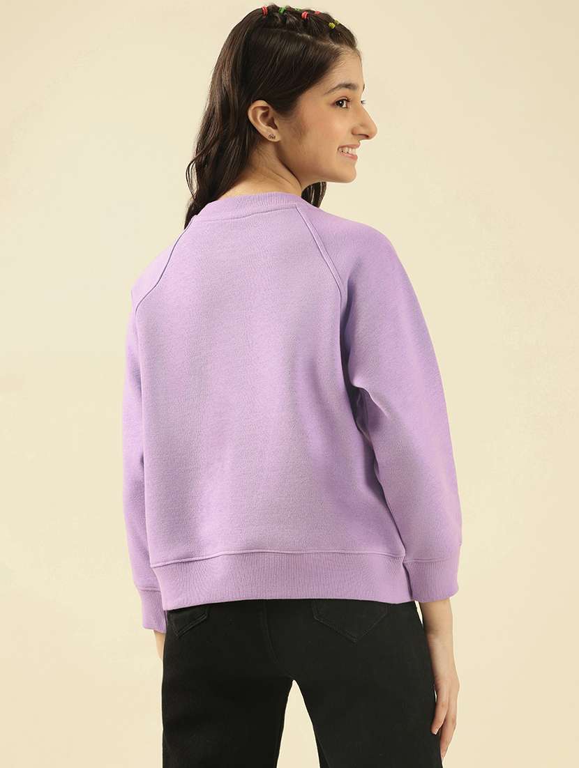 girls solid long sleeve sweatshirt - 22183352 -  Standard Image - 3