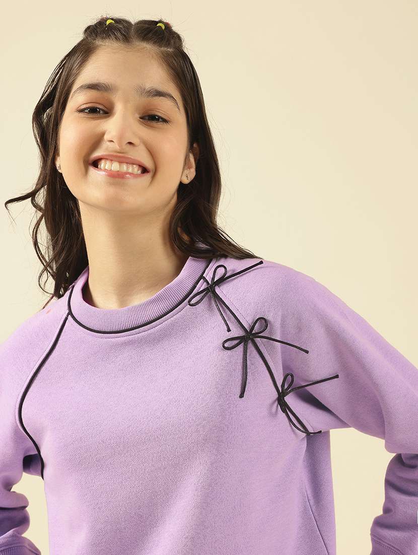 girls solid long sleeve sweatshirt - 22183352 -  Standard Image - 5
