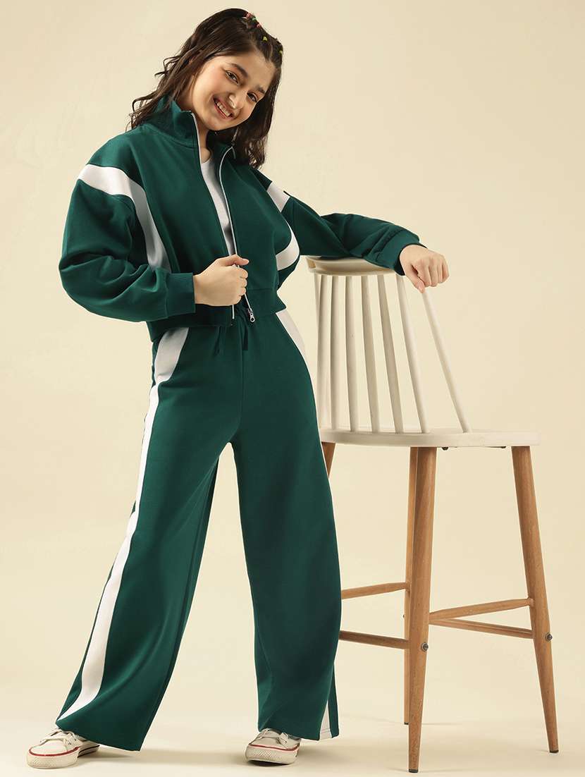 girls color blocked active wear co-ord set