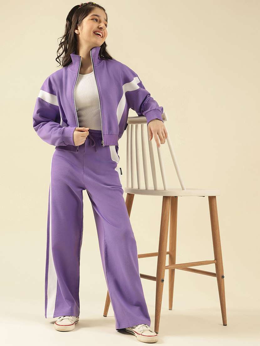 girls color blocked active wear co-ord set