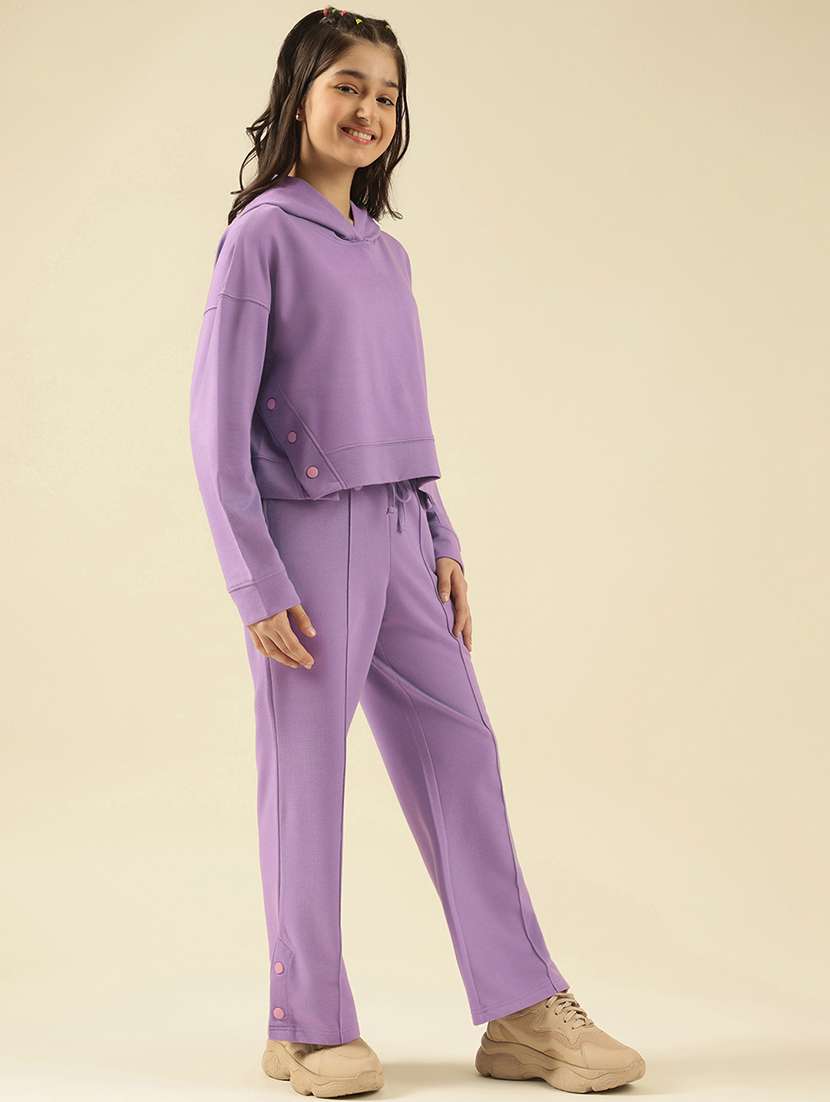 girls solid active wear co-ord set - 22183368 -  Standard Image - 3