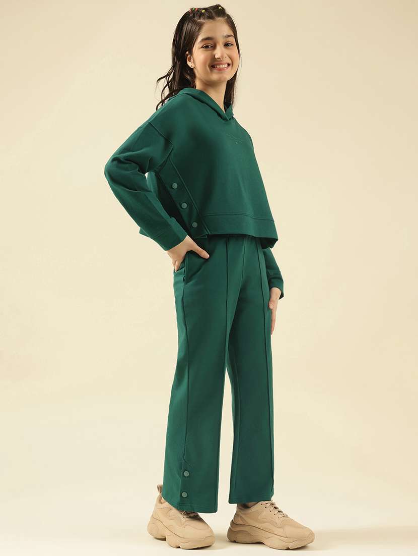 girls solid active wear co-ord set - 22183370 -  Standard Image - 3