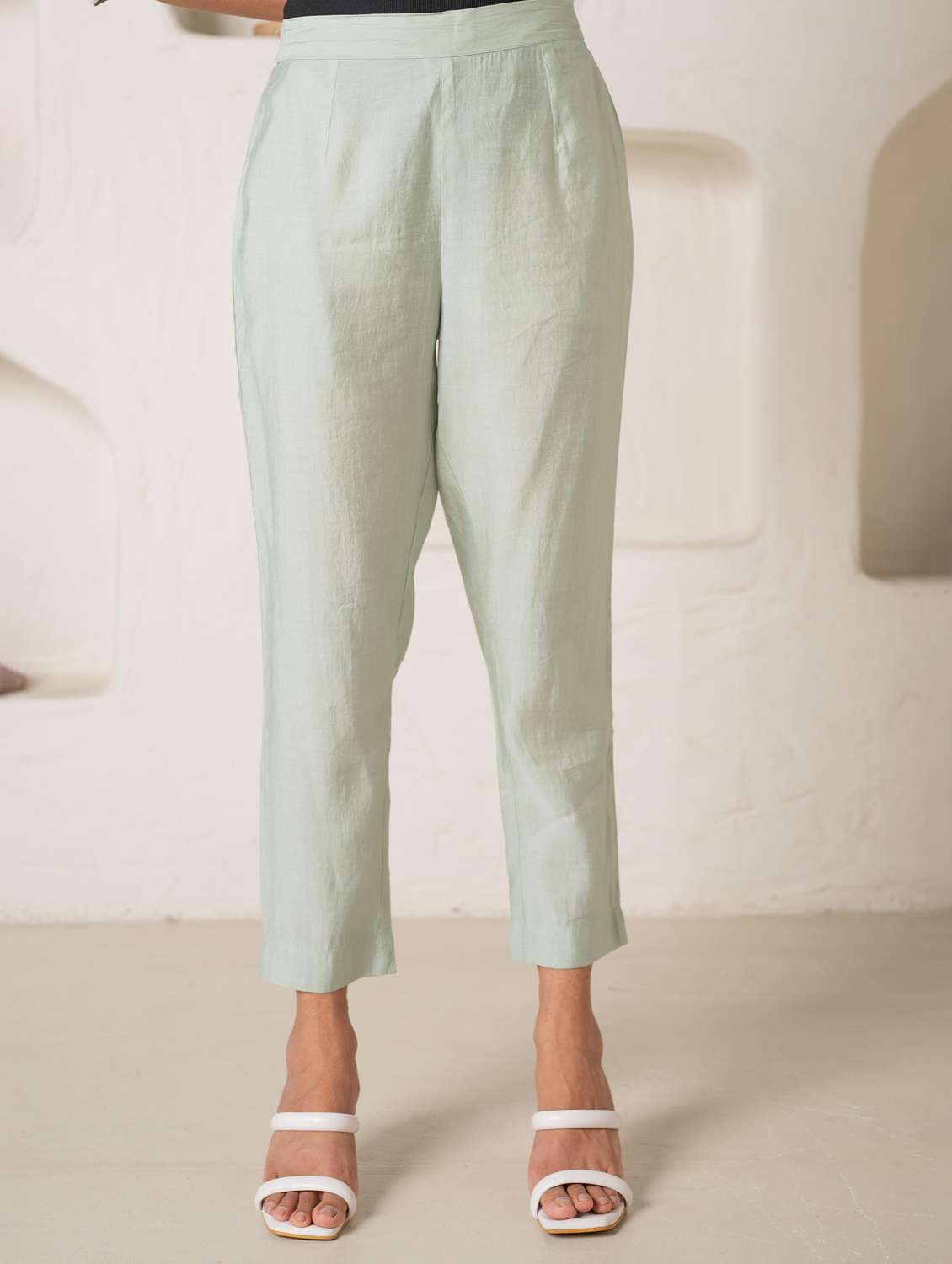 women solid with work three quarter sleeve kurta pant set - 22183394 -  Standard Image - 3