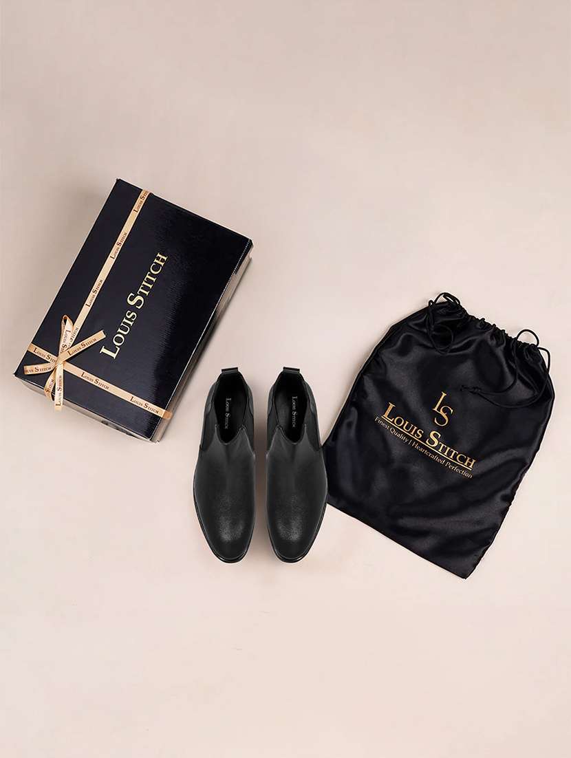 men black slip on boot - 22183442 -  Standard Image - 5