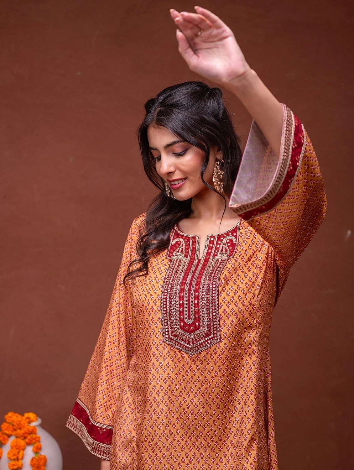 women printed long sleeve straight kurta  - 22183448 -  Standard Image - 5