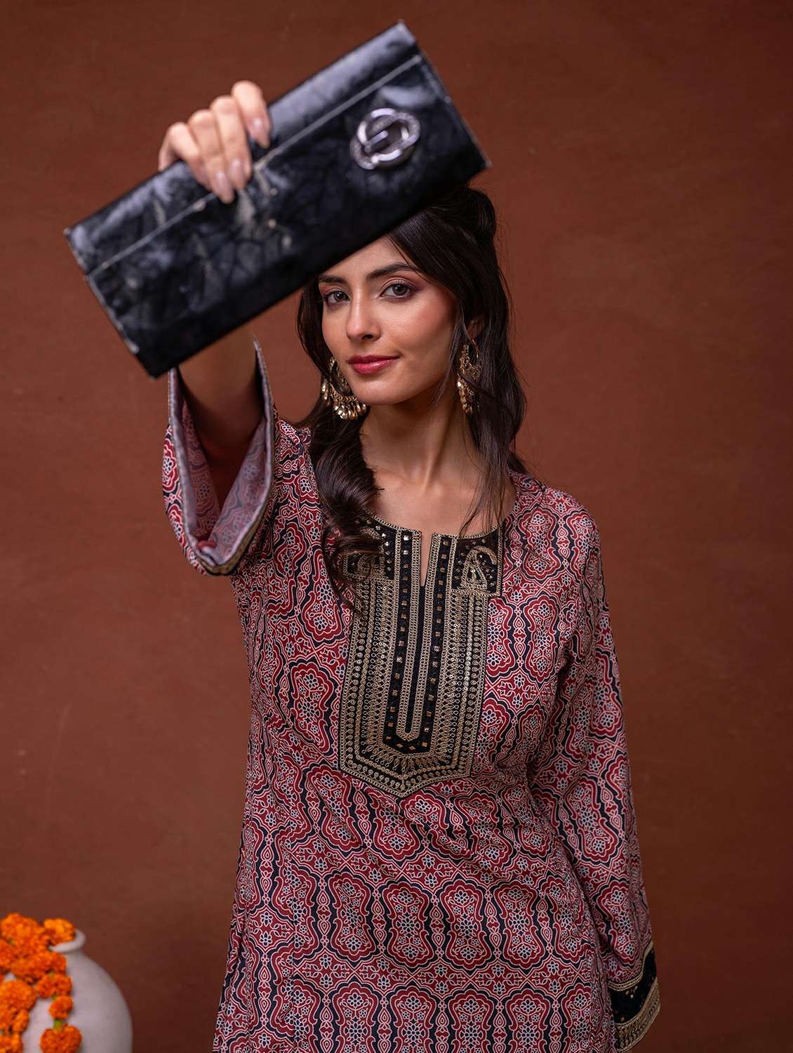 women printed long sleeve straight kurta  - 22183450 -  Standard Image - 5