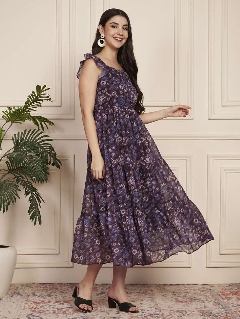 women printed sleeveless tiered dress - 22183575 -  Standard Image - 3