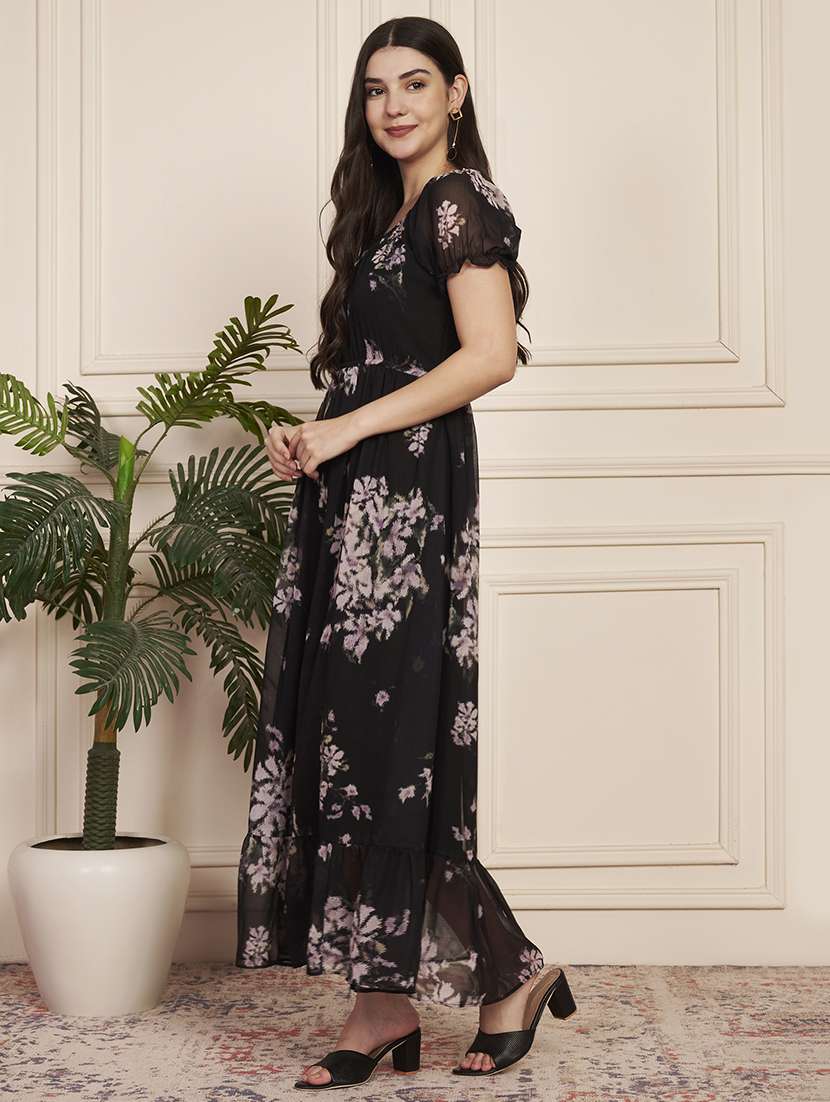 women floral print off shoulder tiered dress - 22183576 -  Standard Image - 3