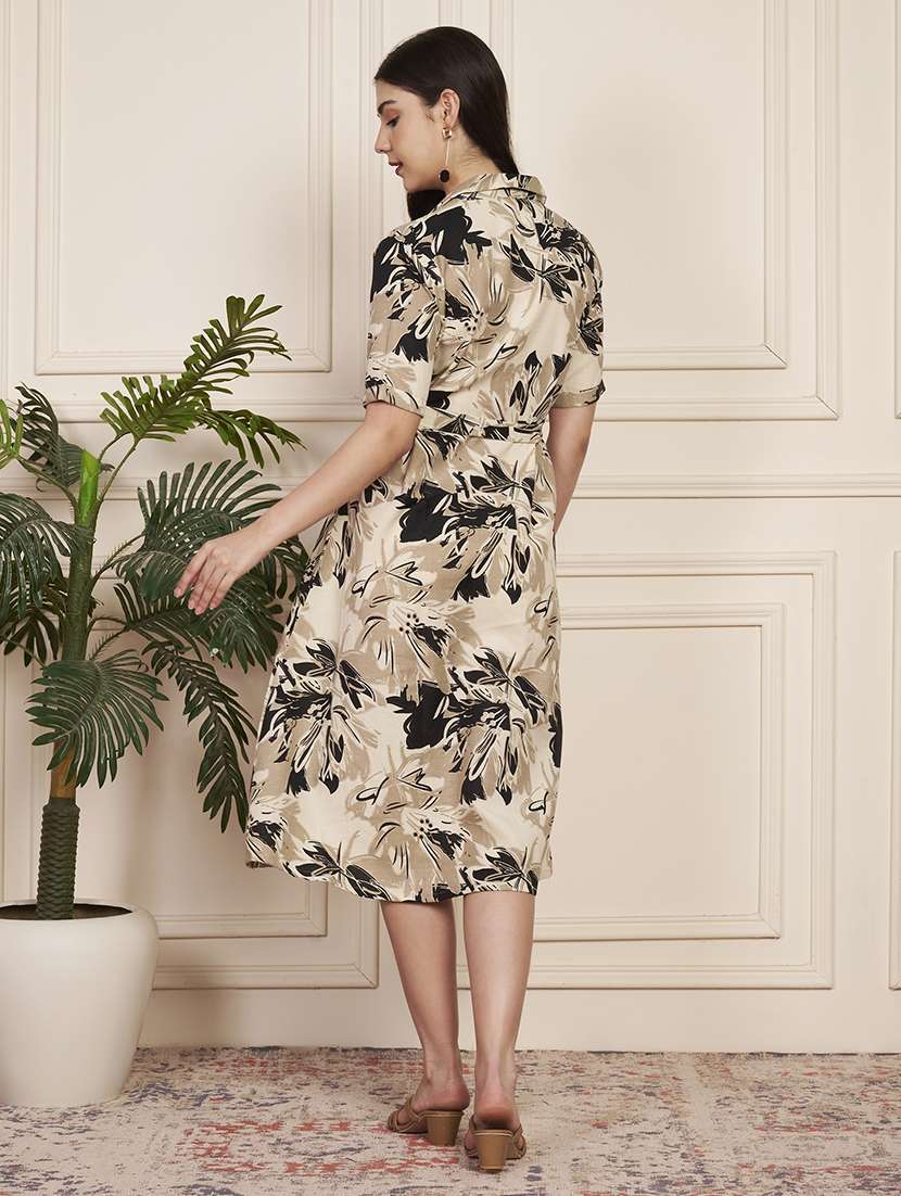 women printed short sleeve a-line dress - 22183577 -  Standard Image - 3