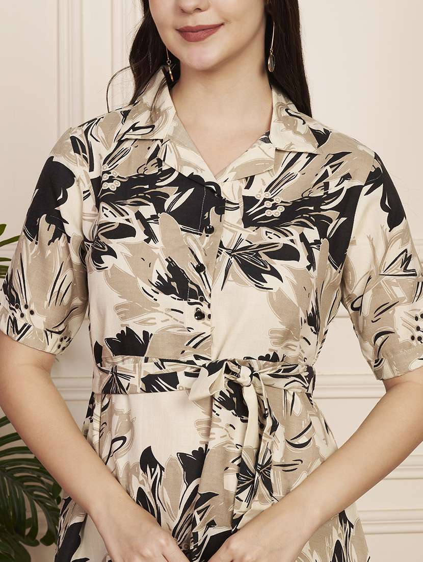 women printed short sleeve a-line dress - 22183577 -  Standard Image - 5
