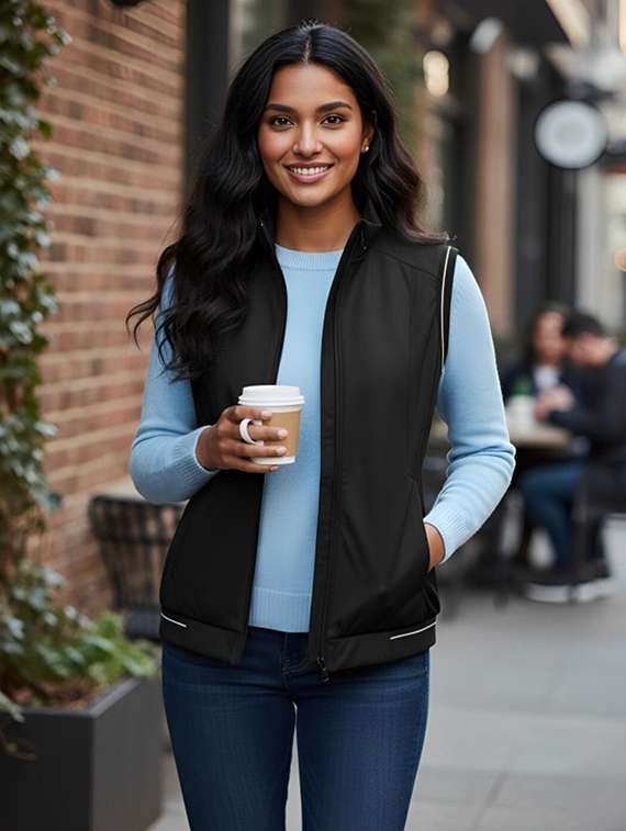 women solid sleeveless bomber jacket - 22183598 -  Zoom Image - 0