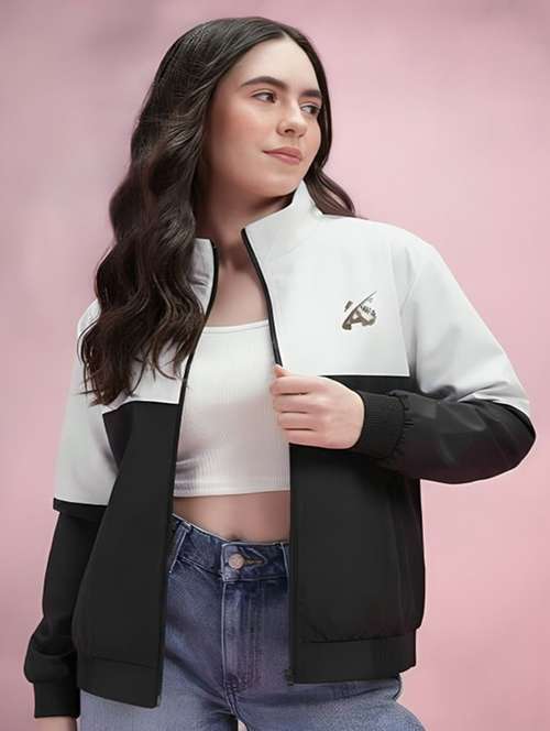 women color blocked long sleeve bomber jacket - 22183616 -  Standard Image - 0