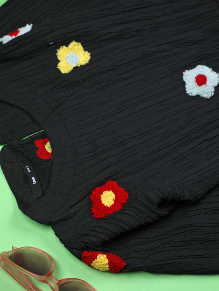 girls embroidered round neck a-line dress - 22183694 -  Standard Image - 3