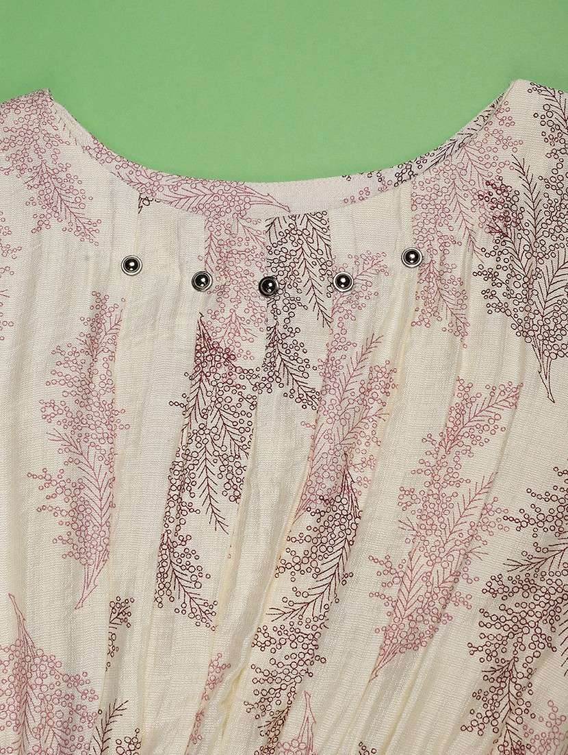 girls printed three quarter sleeve a-line dress - 22183704 -  Standard Image - 3