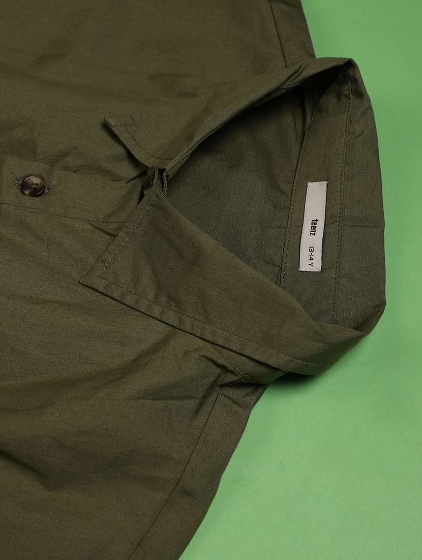 girls solid short sleeve collared shirt dress - 22183705 -  Standard Image - 3