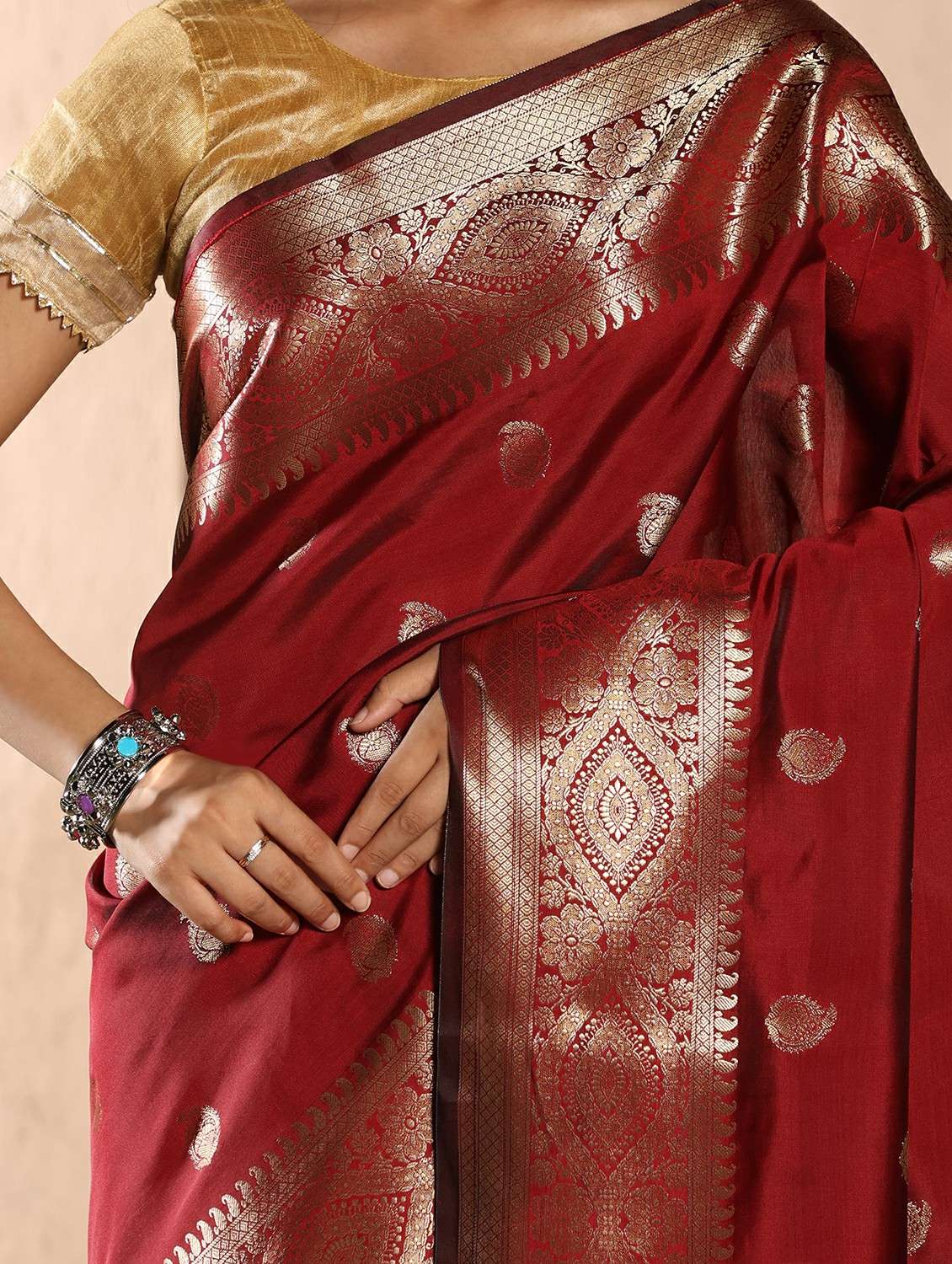 women self design banarasi saree with blouse - 22183719 -  Standard Image - 8
