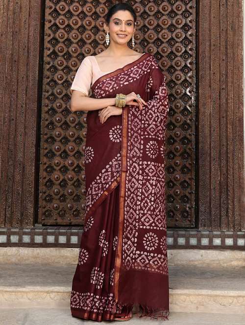 women batik printed saree with blouse - 22183722 -  Standard Image - 0