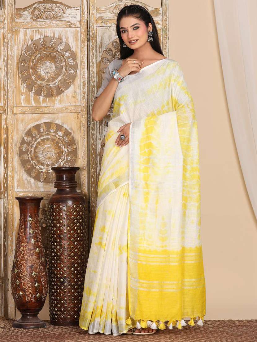 women tie & dye printed saree with blouse - 22183754 -  Standard Image - 3