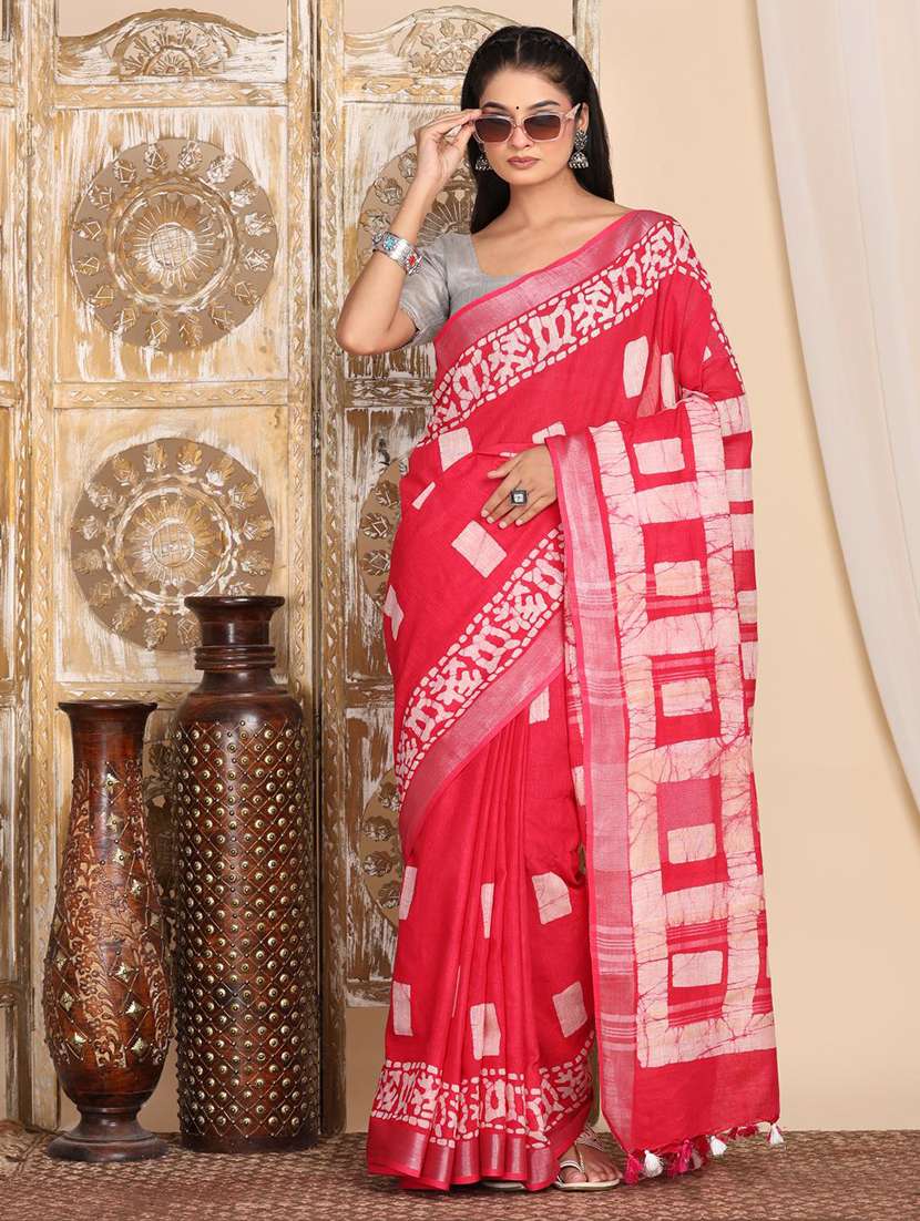 women batik printed saree with blouse