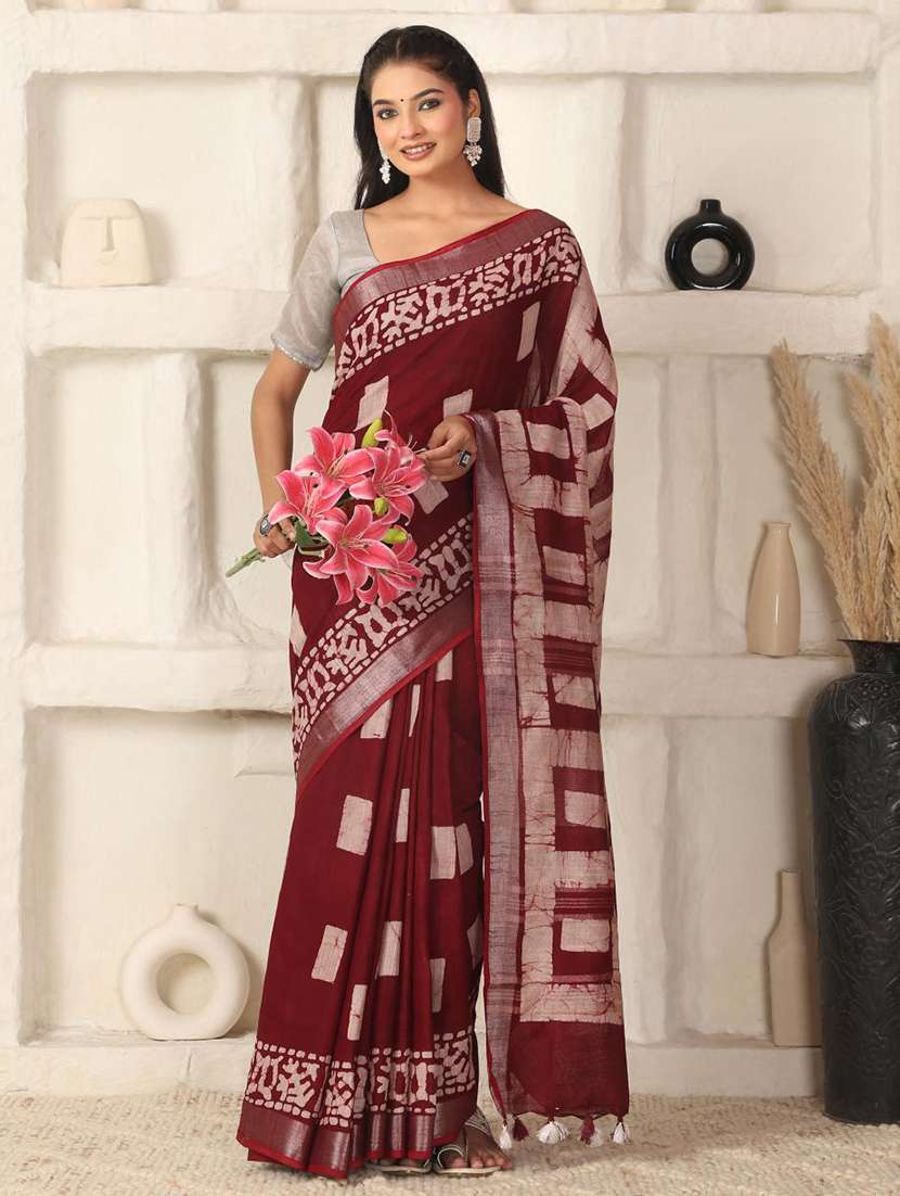 women batik printed saree with blouse