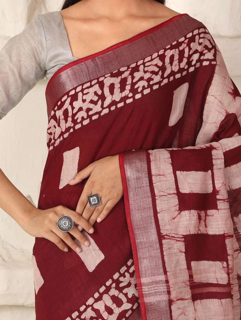 women batik printed saree with blouse - 22183757 -  Standard Image - 8