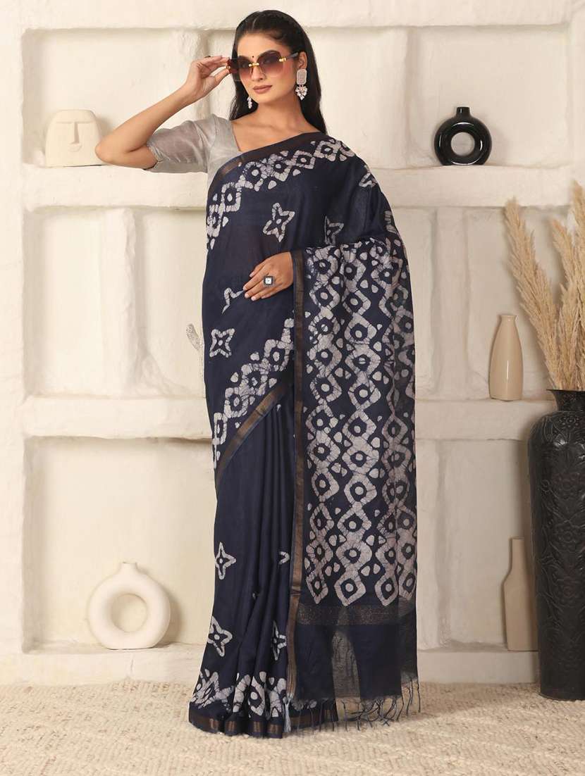 women batik printed saree with blouse