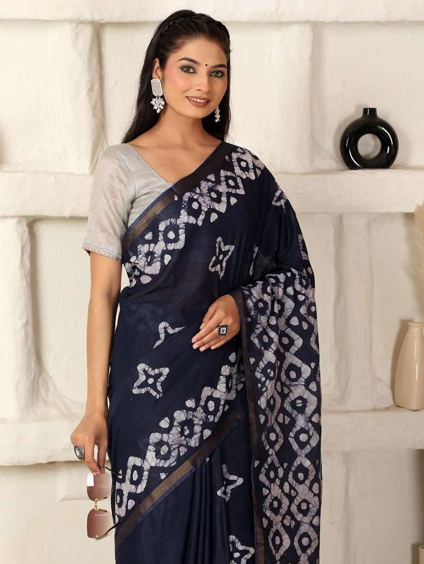 women batik printed saree with blouse - 22183758 -  Standard Image - 5