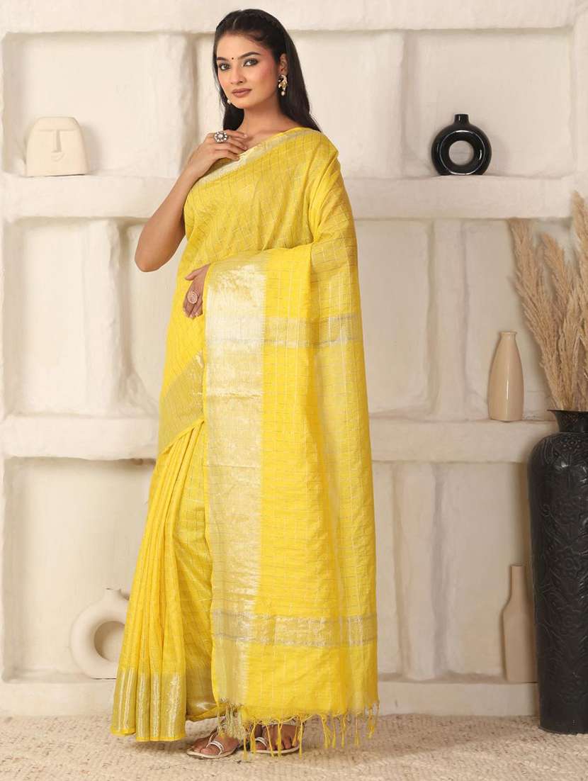 women solid with bordered saree with blouse - 22183770 -  Standard Image - 3
