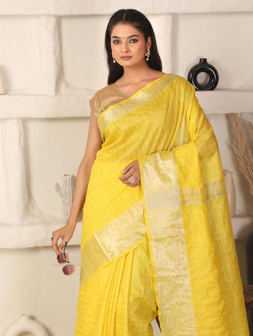 women solid with bordered saree with blouse - 22183770 -  Standard Image - 5