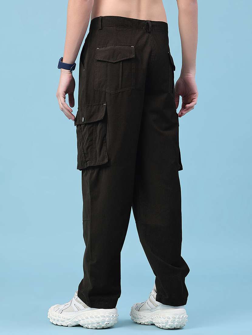 men solid mid rise cargo - 22183841 -  Standard Image - 3