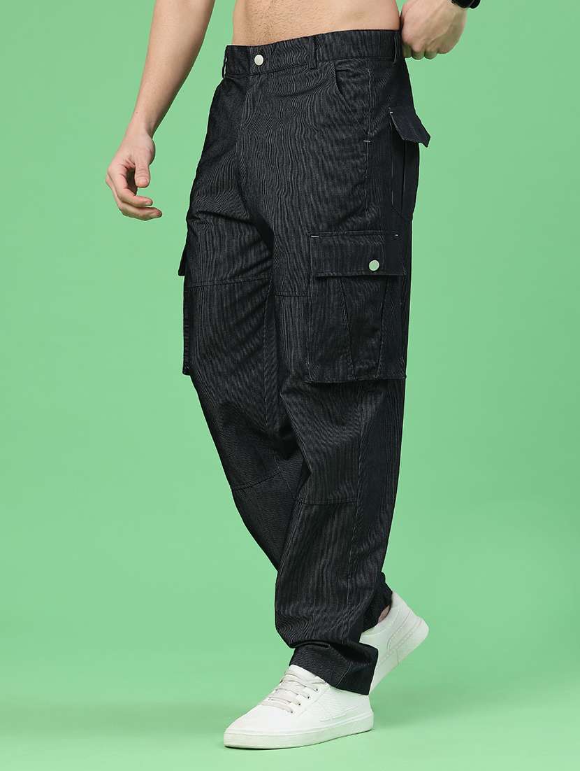 men textured mid rise relaxed fit cargo - 22183843 -  Standard Image - 3