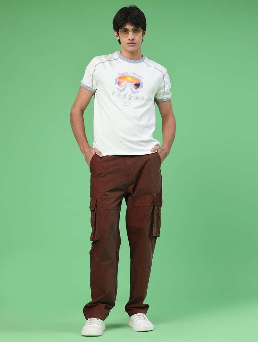 men textured mid rise relaxed fit cargo - 22183844 -  Standard Image - 5