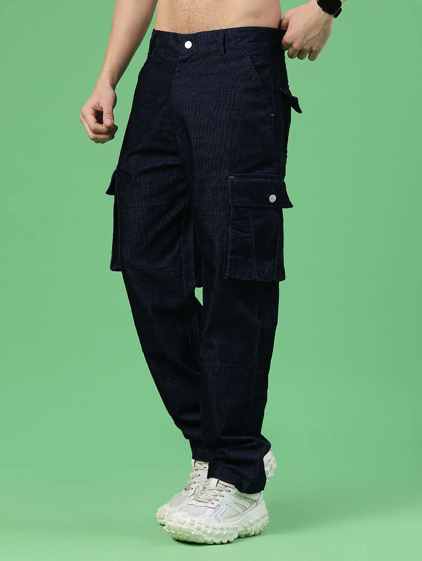 men textured mid rise relaxed fit cargo - 22183846 -  Standard Image - 3