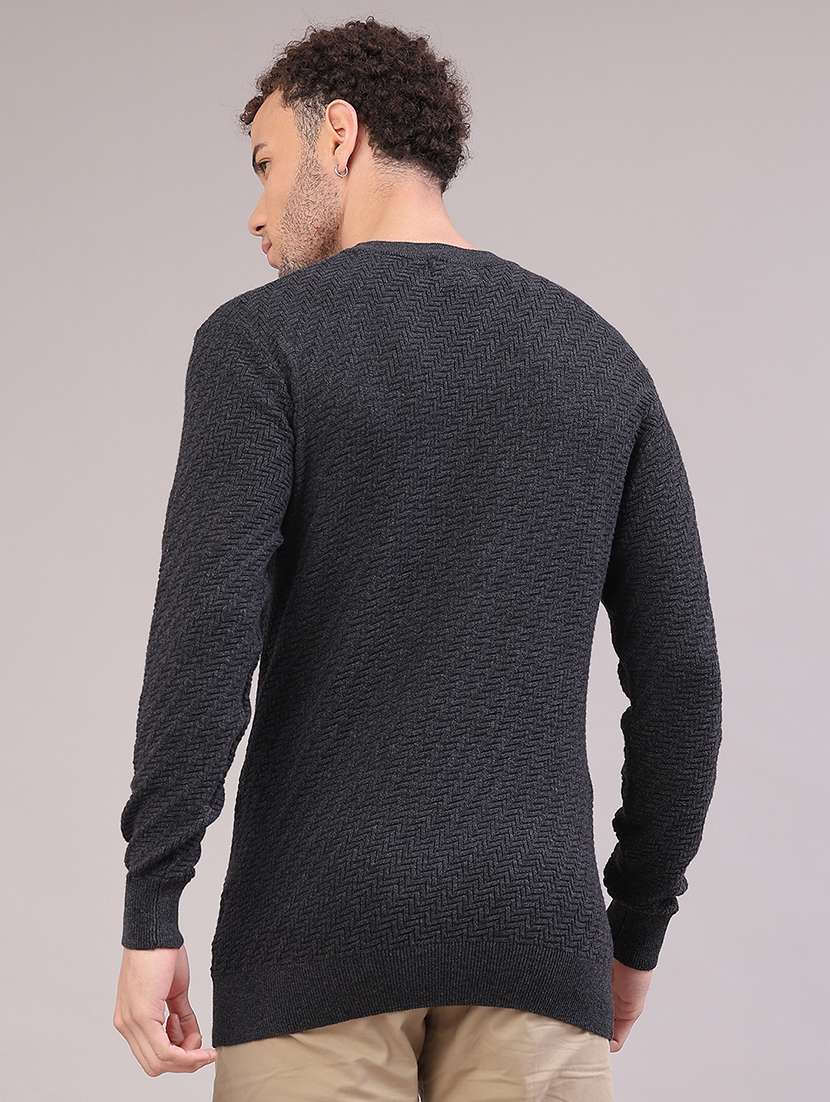 men self design long sleeve regular fit pullover - 22183904 -  Standard Image - 3