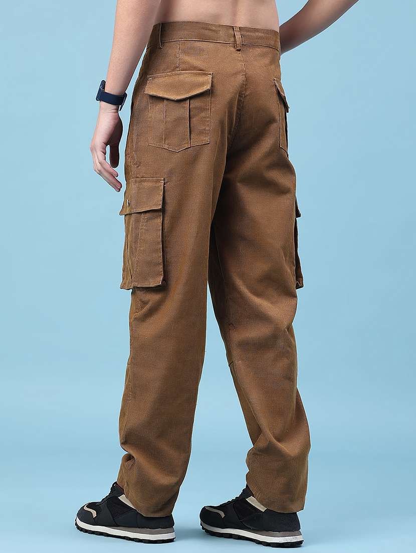 men solid mid rise cargo - 22183930 -  Standard Image - 3