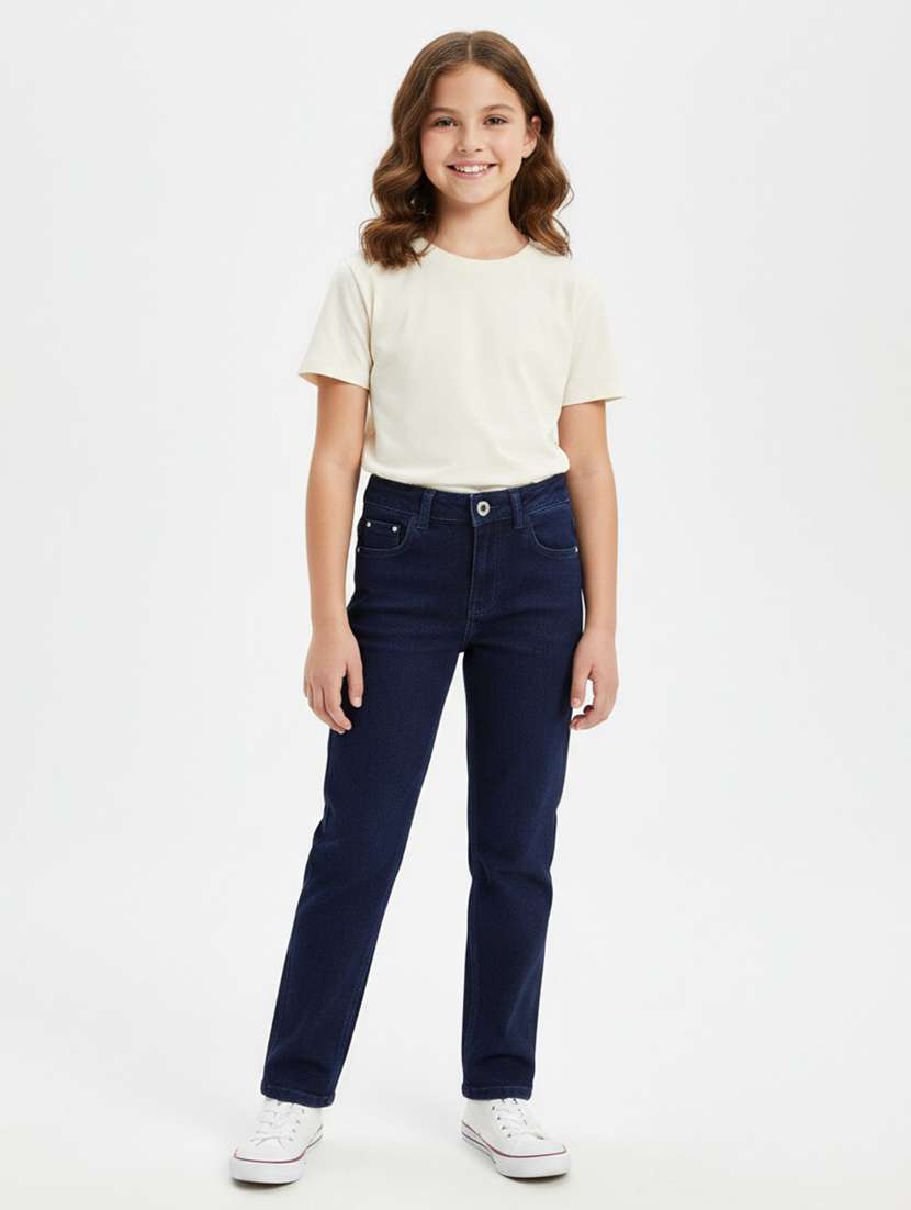 girls poly cotton plain cargo