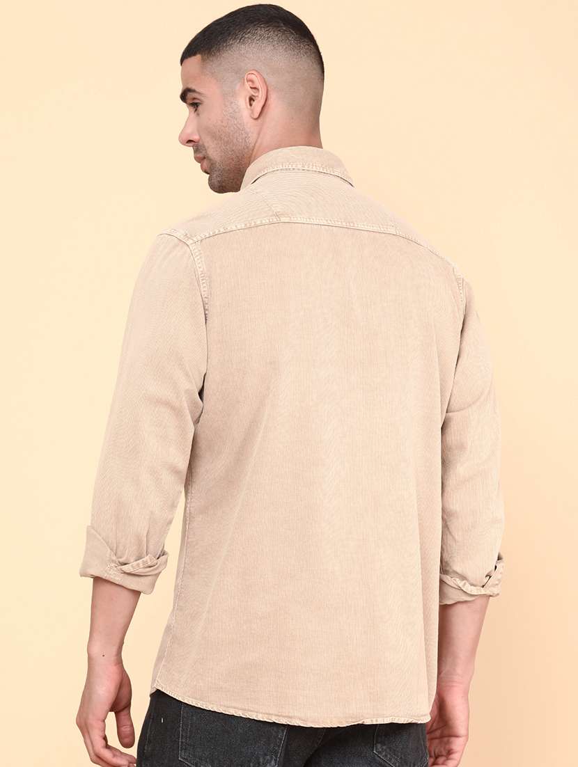 men solid long sleeve regular fit casual shirt - 22183959 -  Standard Image - 3