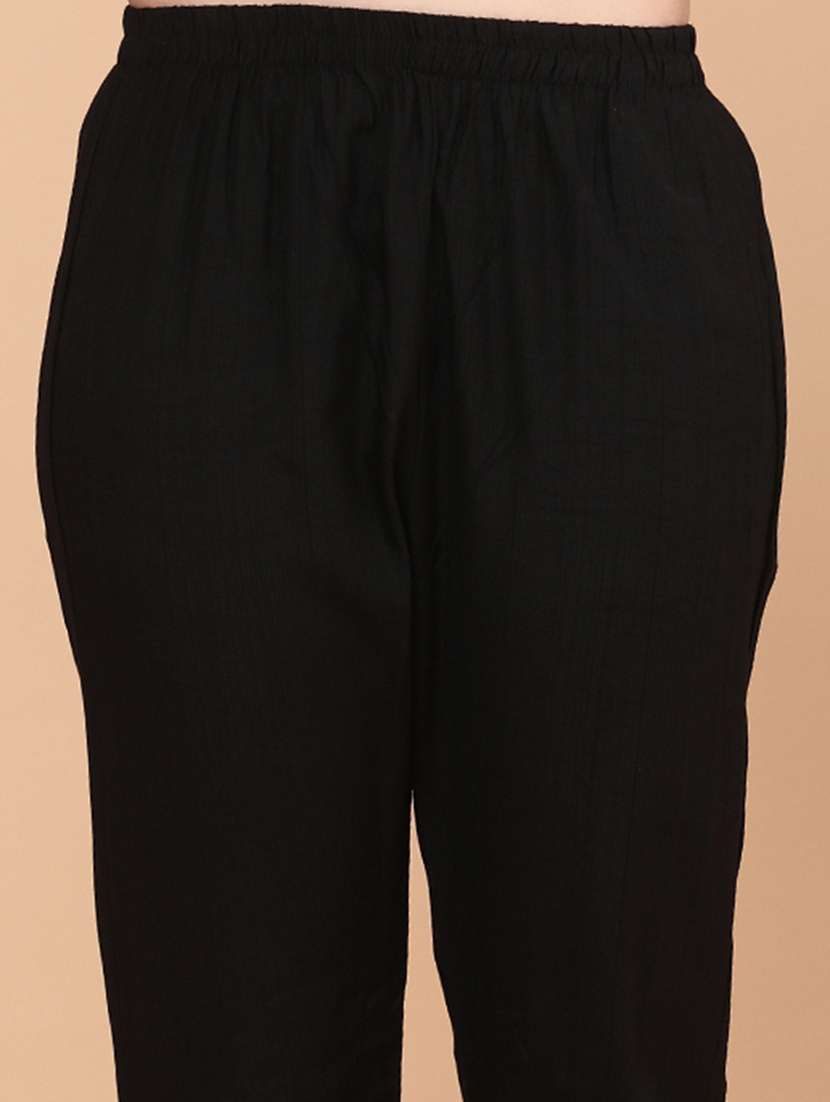 black cotton kurta pant  set - 22183983 -  Standard Image - 5