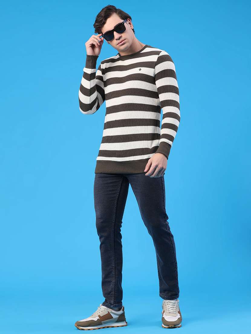men striped long sleeve regular fit pullover  - 22184013 -  Standard Image - 5