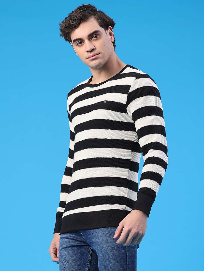 men striped long sleeve regular fit pullover  - 22184036 -  Standard Image - 3