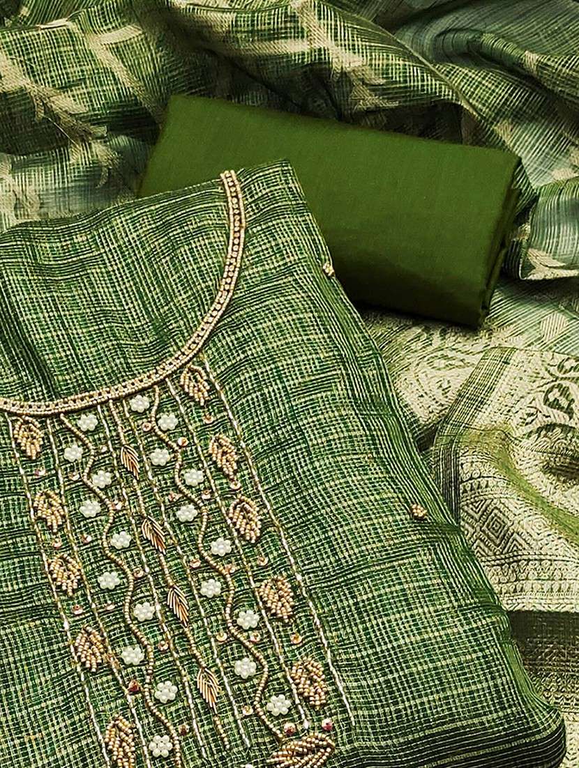 women self design embroidered unstitched suit set - 22184117 -  Standard Image - 3