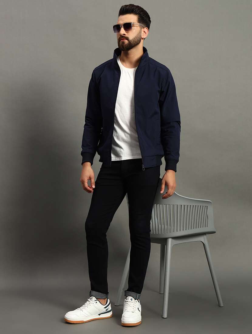 men solid long sleeve lightweight bomber jacket - 22184181 -  Standard Image - 3