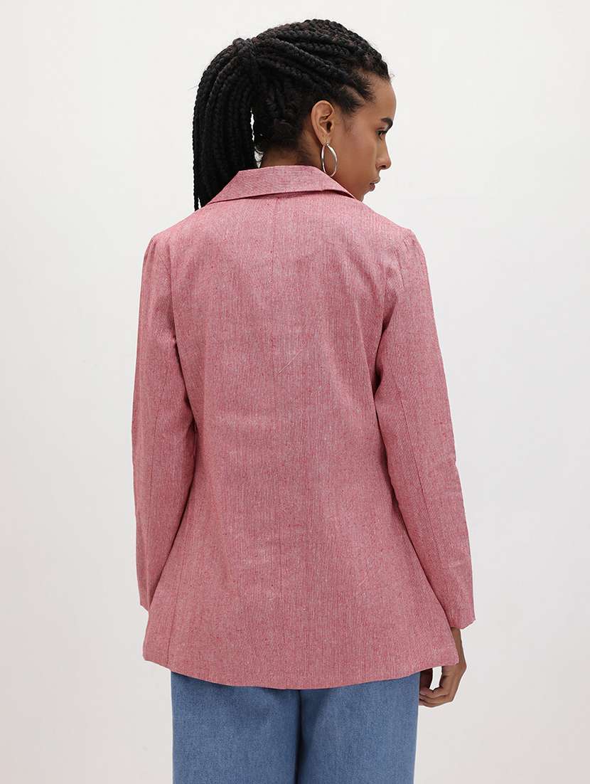 women solid long sleeve single breasted blazer - 22184199 -  Standard Image - 3