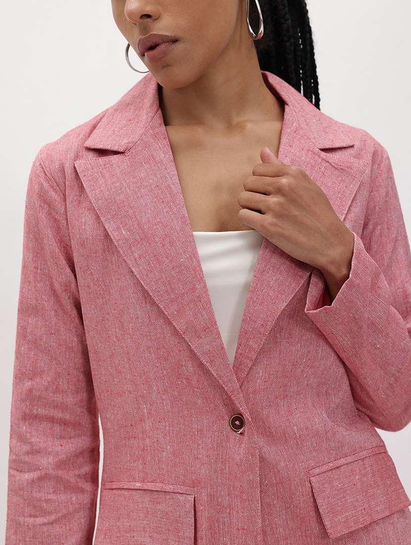 women solid long sleeve single breasted blazer - 22184199 -  Standard Image - 5