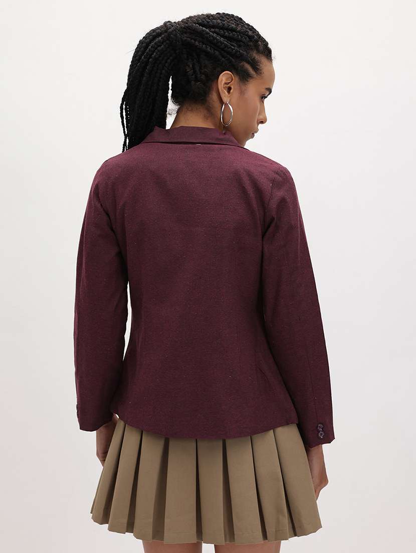 women solid long sleeve single breasted blazer - 22184205 -  Standard Image - 3